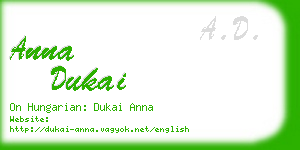 anna dukai business card